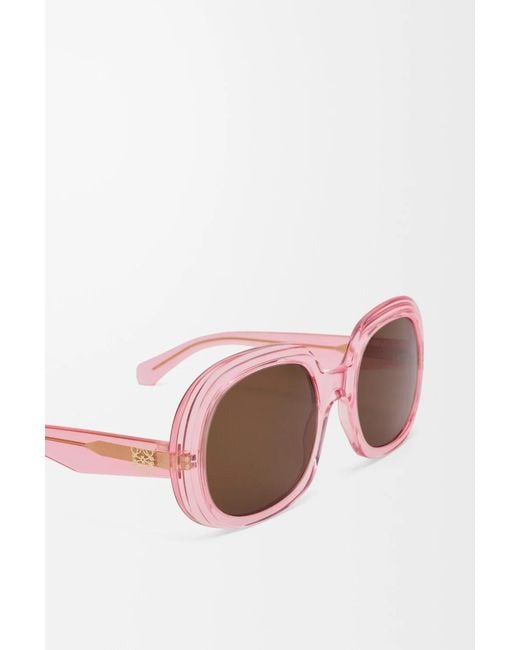 Loewe Brown Mini Anagram Steps Square Sunglasses