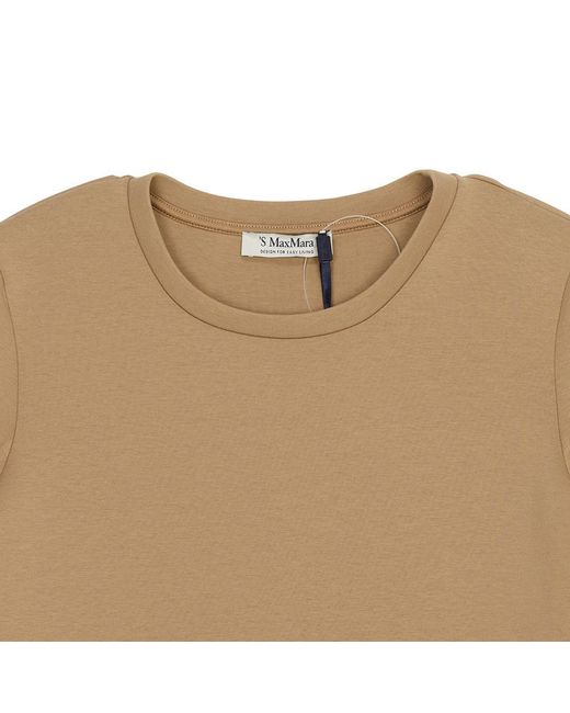 Max Mara Natural Crew-Neck Short-Sleeve T-Shirt