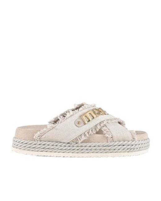 Mou White Logo Logo Thick-Soled Slippers