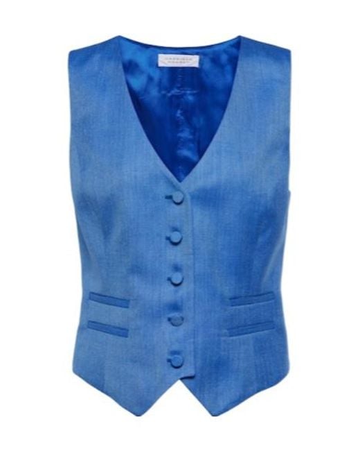 Gabriela Hearst Blue Coleridge Wool, Silk, And Linen Vest