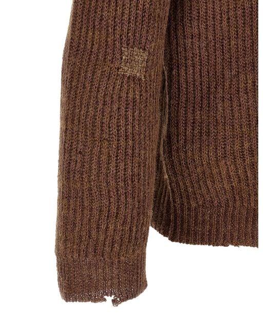 Maison Margiela Brown Summer Shetland Knit Jumper for men