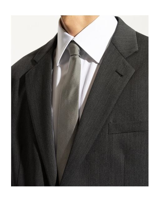 Moschino Gray Embroidered Bear Tie for men