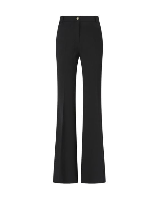 Pinko Black Flared-Leg Mid-Rise Trousers