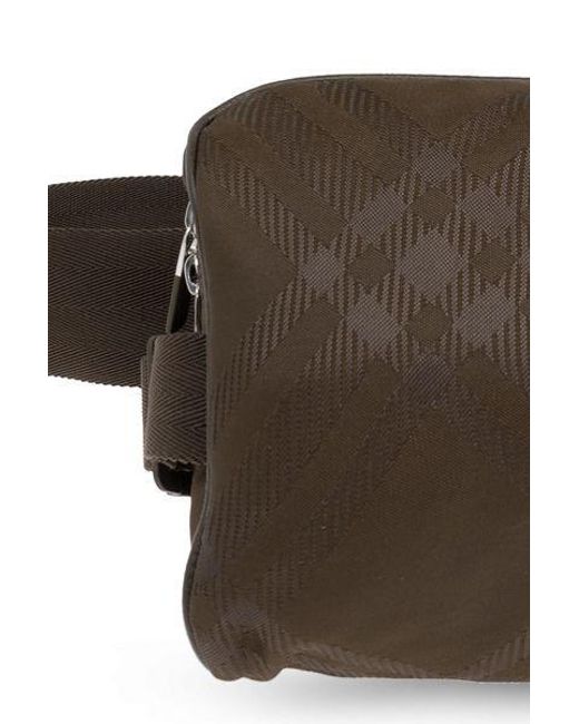 Burberry Brown Checkered Zipped Belt Bag for men