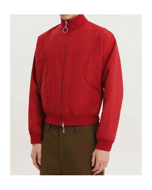 1989 STUDIO Red Ribbed Collar Coat