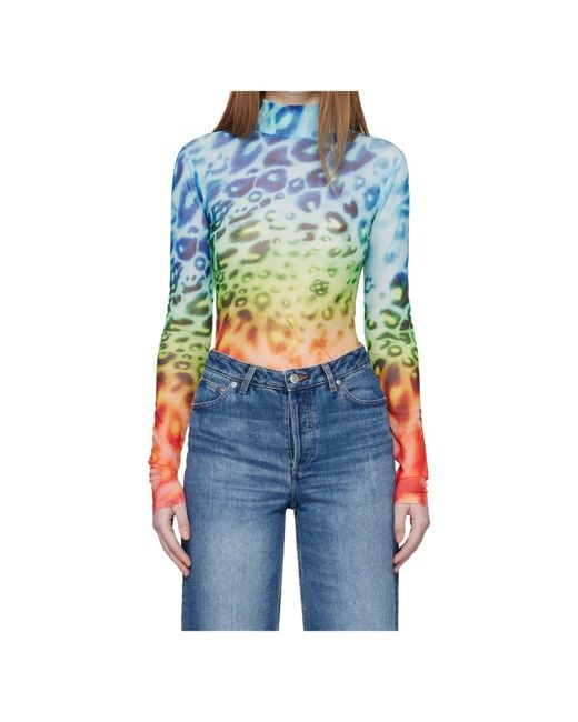 Casablanca Blue Printed Mesh T-Shirt