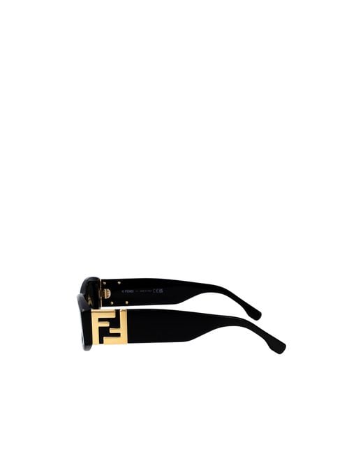 Fendi Black Eyewear Geometric Frame Sunglasses