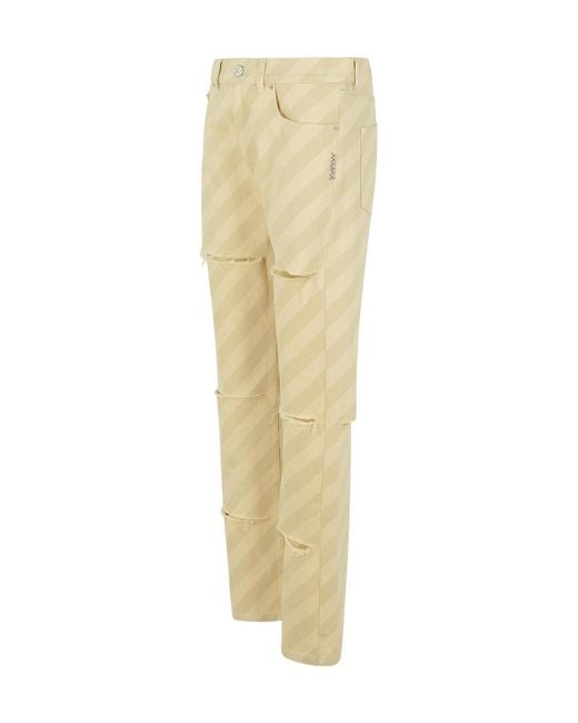 Marni Natural Striped Straight Leg Jeans