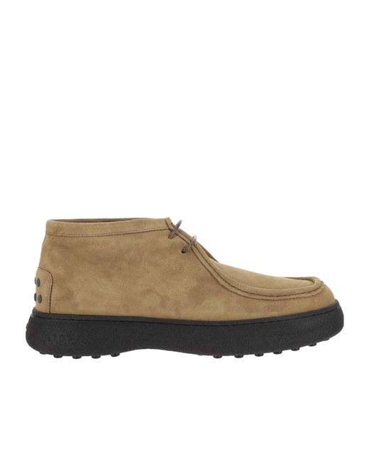 Tod's Brown Burlotto Gommino Lace-Up Boots for men