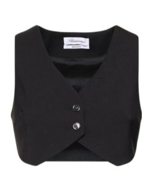 Blumarine Black Button Short Vest