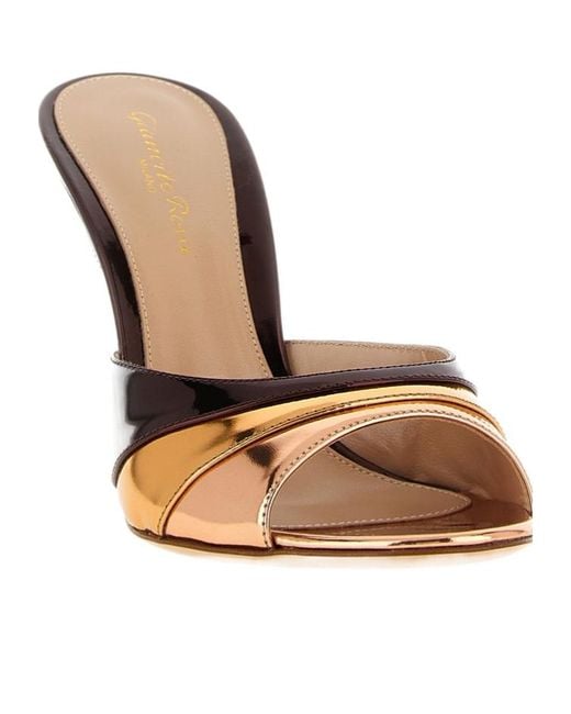 Gianvito Rossi Metallic Marea Mirror-Effect Mules