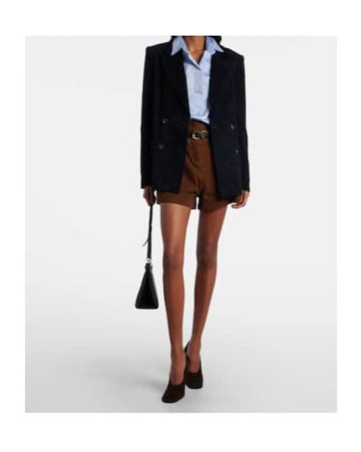 Stouls Blue Suede Double-Breasted Blazer