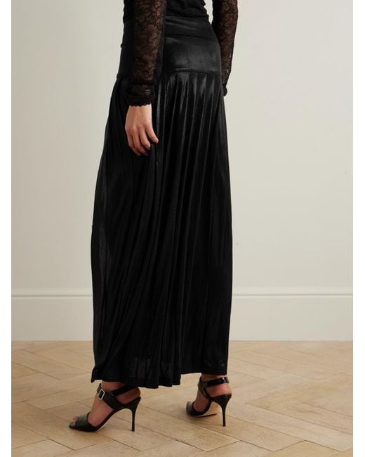 Norma Kamali Black Pleated Skirt