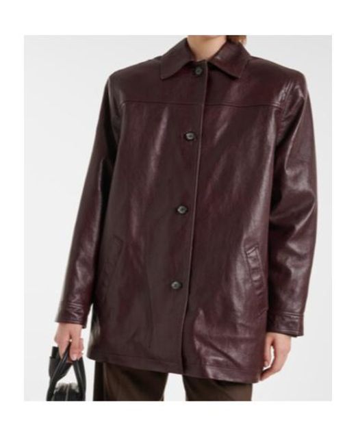 Magda Butrym Brown Oversized Leather Jacket