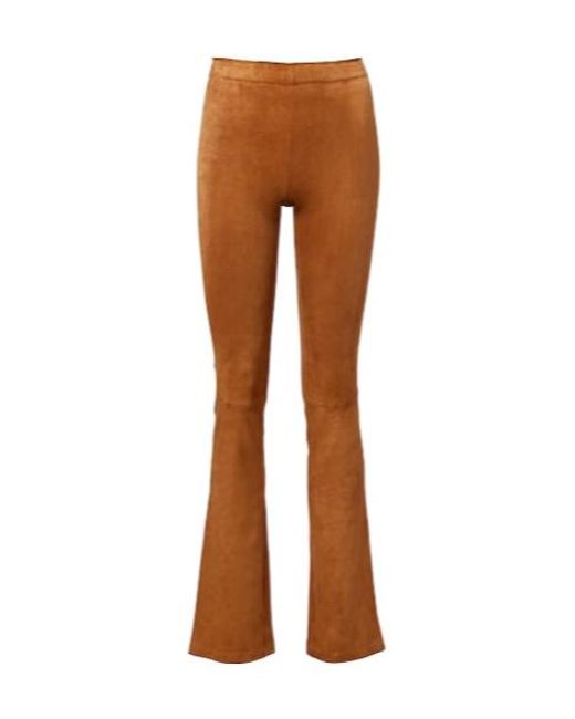 Stouls Brown Jp Long Suede Flared Pants