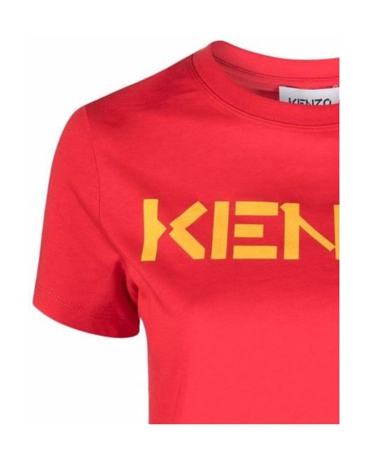 KENZO Red Logo-Print Cotton T-Shirt