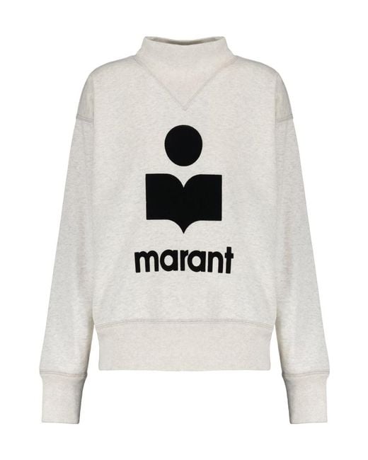 Isabel Marant White Isabel Marant Étoile Moby High Neck Logo Sweatshirt