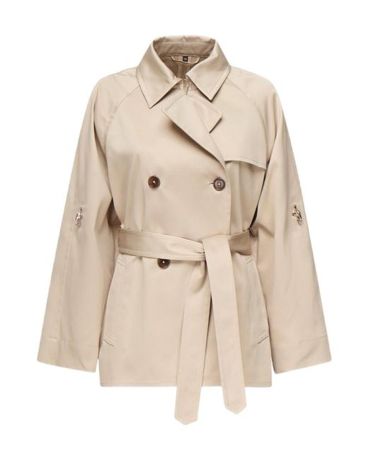 Fay Natural Double-Breasted Belted Coat