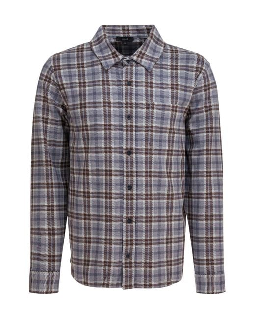 Vince Blue Plaid Button-Up Shirt for men