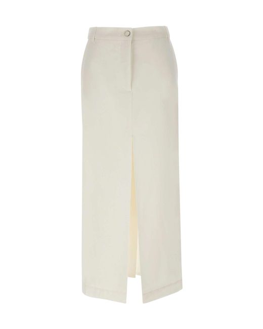 REMAIN Birger White Logo Button Skirt