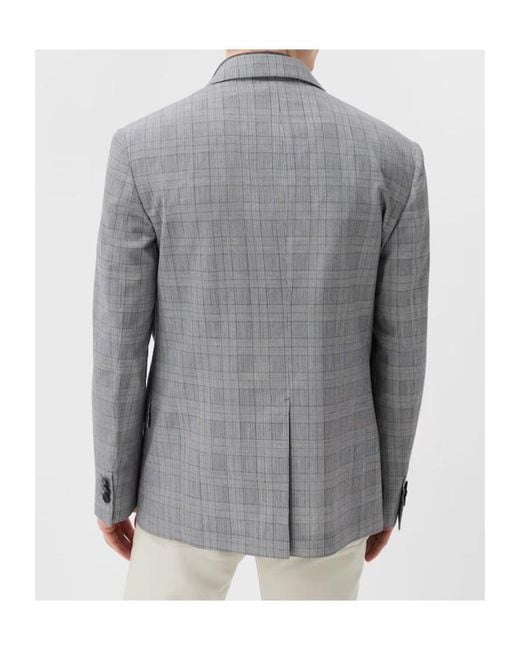 Versace Gray Check Single-Breasted Blazer for men