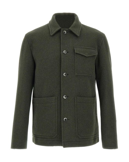 Herno Green Buttoned Field Jacket for men