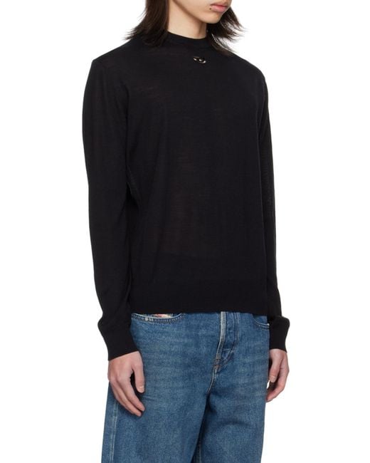 DIESEL Black K-Garth Oval D Logo Knitted Jumper for men