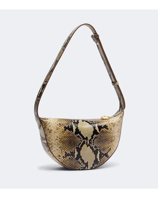 Joseph Metallic Bean Snake-Effect Leather Shoulder Bag