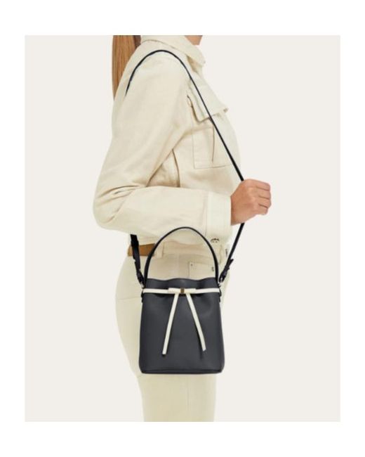 Ferragamo Black Ferragamo Bow Detailed Top Handle Bag