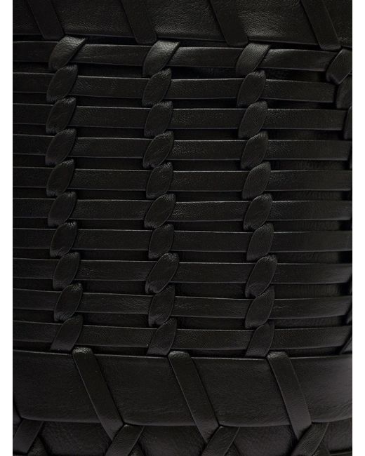 Hereu Black Trena Interwoven Designed Crossbody Bag for men