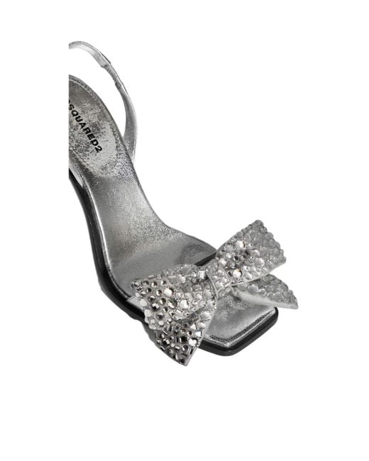 DSquared² Metallic Bow Detailed Open Toe Sandals