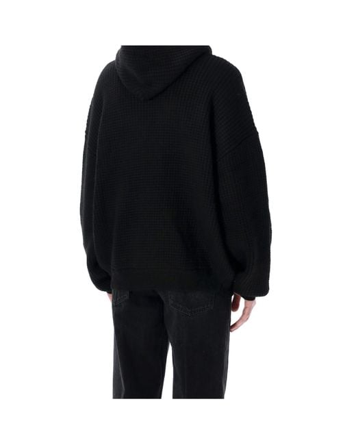 Fear Of God Black Heavy Waffle 90S Hoodie for men