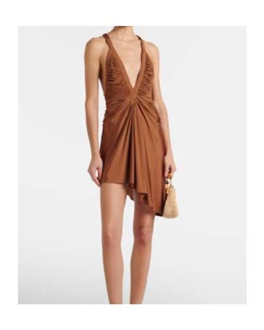 Christopher Esber Brown Draped Jersey Minidress