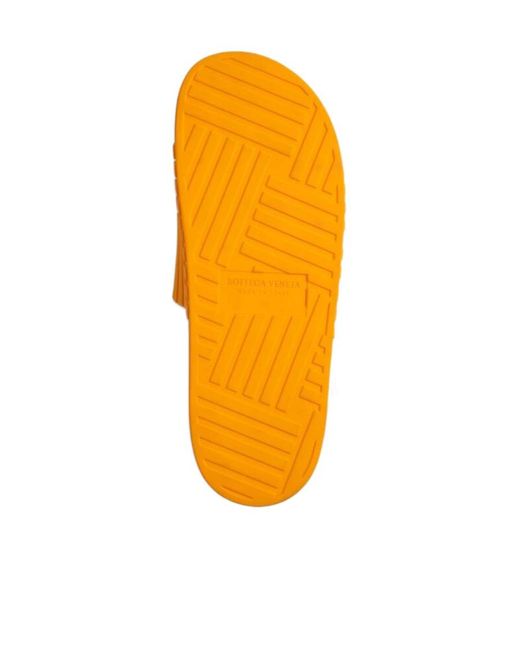 Bottega Veneta Orange Flat Slide Sandals