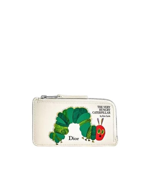 Dior Green Cosmos Zipped Card Holder