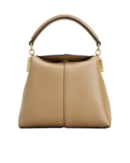 Tod's Natural T Case Mini Leather Tote Bag