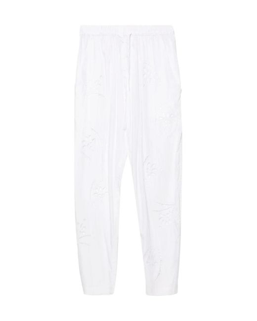 Isabel Marant White Hectorina Drawstring Pants