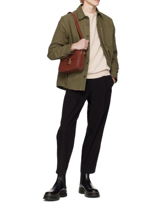 A.P.C. Brown Grace Foldover Shoulder Bag for men