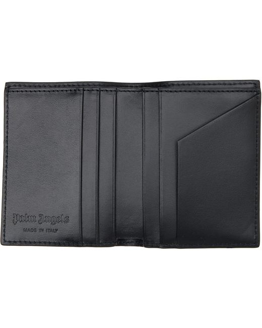Palm Angels Black Classic Logo Bi-Fold Wallet for men