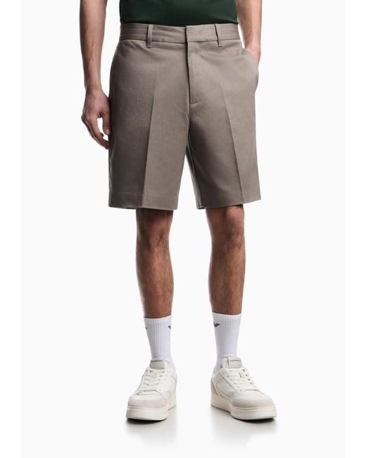 Emporio Armani Gray Straight-Leg Shorts for men