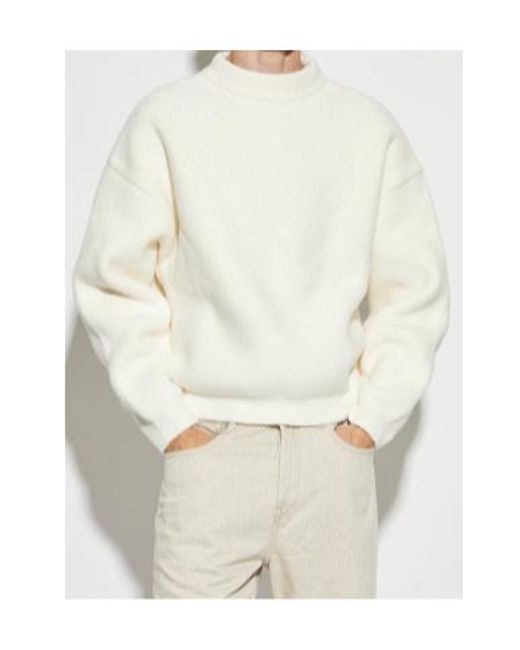 Jacquemus White Round-Neck Sweater for men