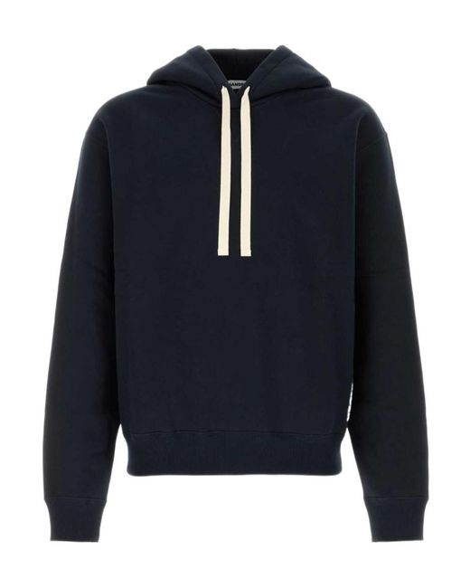 Jil Sander Blue Drawstring-Fastening Hoodie for men