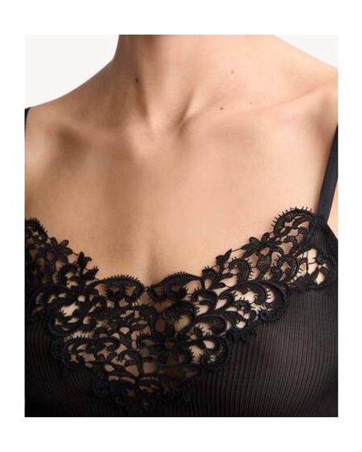 Saint Laurent Black Guipure Tank Top