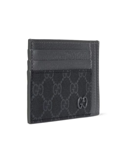 Gucci Gray Trim Gg Card Case for men