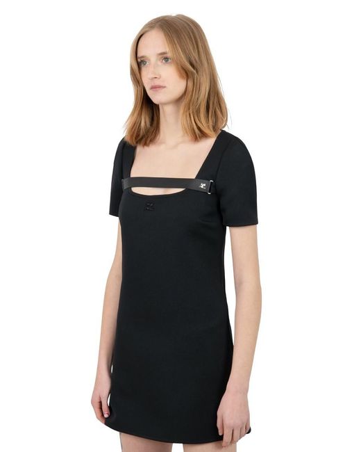 Courreges Black Logo Dress