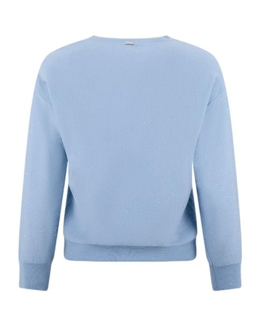 Herno Blue Long-Sleeve V-Neck Sweater