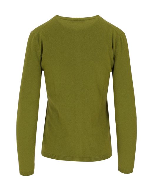 Lela Rose Green Crew-Neck Cardigan