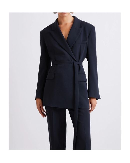 Marella Blue Belted Cady Jacket