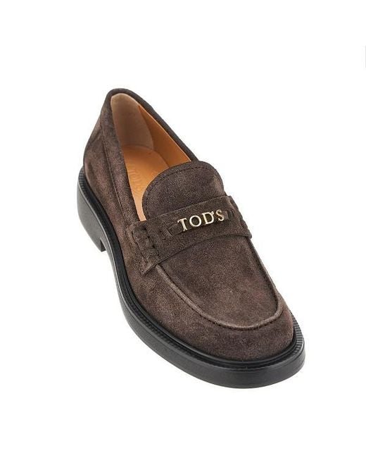 Tod's Brown Round-Toe Loafers