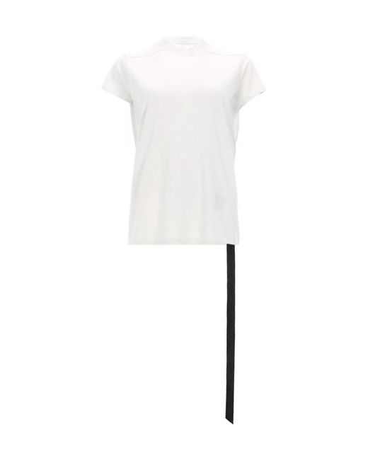 Rick Owens White Small Level Seam-Detail T-Shirt